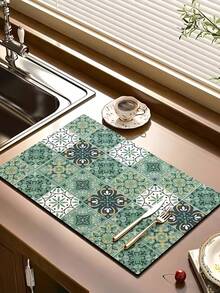 Pro Coffee Machine Water Absorption Mat No Odor Fab Diatom Mud Kitchen Anti-Slip Mat For Cafe Mothers Day Gift Home Table Cloth Graduation Party Supplies 2026 Kitchen Gadgets Camping Essentials Kitchen Decor Items Coffee Bar Station, Dish Drying Rack, Coffee Bar Essentials, Kitchen Oranigzer - Multicolor - View 6