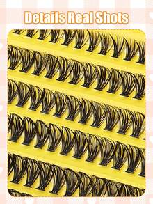 10 Row 200PCS Dramatic Eyelashes Bundles Crossed Natural Soft Faux Mink Individual Fluffy DIY Clusters Lashes Segmented Eyelash Extensions Makeuplash Clusters,Eyelash Clusters,Individual Eyelashes,Lashes,Fake Lashes - D - View 2