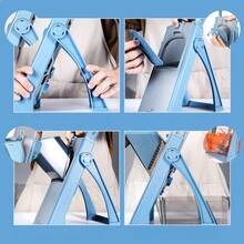 4-In-1 Manual Vegetable Cutter & Slicer | Shred, Slice, Julienne & Dice Without Changing Blades | Foldable Blue Compact Design For Kitchen Storage - Blue - View 5