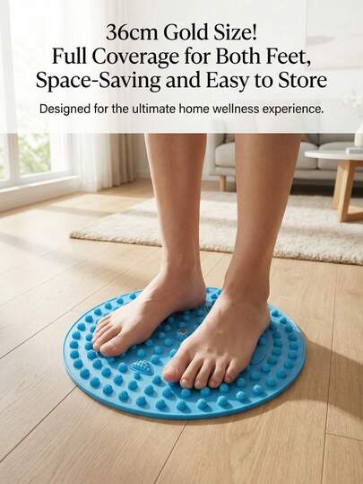 1个圆形足部按摩垫 - 穴位按摩和刺激，缓解疼痛/减轻压力/改善血液循环，适合成人/老年人/运动员，家庭/办公室/健身房，春季/复活节，送给父母/感谢的礼物，便携式人体工程学设计（足部按摩器/穴位按摩垫/可折叠按摩垫/按摩/缓解疼痛/家庭健身/放松器材）
