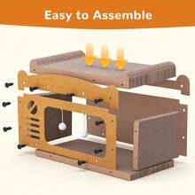 Senmeo 1Pc Sturdy Cardboard Cat Scratcher(Plush Ball/25Lbs Capacity) For Multi-Cat Homes|Ideal Gift - cửa đơn - Xem 4