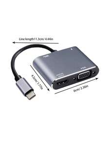 Convertidor de interfaz VGA a TV USB3.0, cable de conexión de monitor de computadora a HDTV, adecuado para TV y proyector, tarjeta gráfica externa, adaptador de computadora portátil, dispositivo de expansión multifuncional, estación de acoplamiento - Gris Oscuro - Ver 11