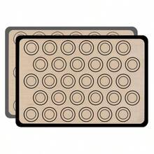 2片装硅胶烘焙垫，带圆形刻度，不粘烘焙垫，适用于马卡龙、饼干和面包 - 彩色 - 查看 19