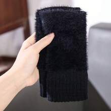 Women's Autumn/Winter Long Fingerless Gloves, Knitted Wool Thick Thermal Lined Warm Arm Sleeves - Multicolor - View 15