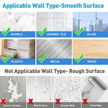 6PCS No Drill Curtain Rod Brackets, Self Adhesive Curtain Rod Holder Hooks, Nail Free Adjustable Curtain Rod Hooks Curtain Hangers Wall Mount Holder For Bathroom Kitchen Home Bathroom & Hotel - 6Pcs - View 6