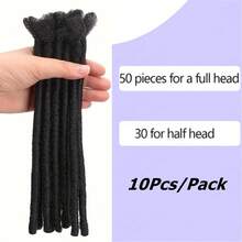3 sợi nối tóc kiểu dreadlocks dài 6 inch/8 inch/12 inch, 10 sợi, rộng 0.6cm, kiểu móc sợi tổng hợp, thời trang Reggae Hip-Hop, kiểu Afro Kinky, tóc giả bện màu đen tự nhiên dành cho nam/nữ, sử dụng hàng ngày. - Nhiều màu - Xem 8