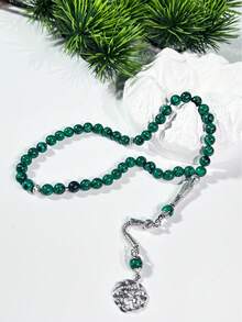 33颗绿色蓝绿色穆斯林念珠，6毫米，手工制作，原创设计 - 多色 - 查看 3