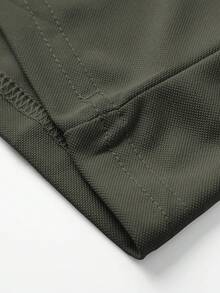 GRDR 男士休闲纯色短袖 Polo 衫，夏季 - 軍綠色 - 查看 7