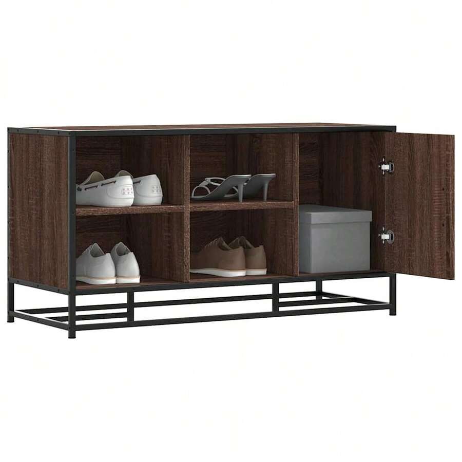 Zapatero madera de ingeniería roble marrón 100x40x53,5 cm - Marrón - Ver 1