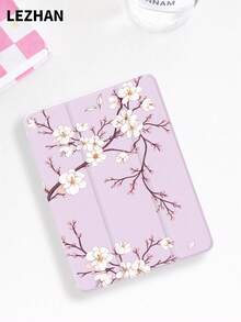 1pc Purple Background Floral Pattern Tablet Protective Case With Pencil Slot, Shockproof, Tri-Fold Tablet Stand, Compatible With 10.2", Pro 11" 2021/2020/10th Gen, (A16) 11" 11th Gen 2025, 8th/9th/10th Gen, Galaxy Tab A8 10.5" 2022, Matepad 10.4"/Tab, Romantic Valentine's Day Gift - Multicolor - View 4