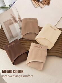 Bộ 4 chiếc quần lót nữ không đường may cạp trung Meralda nhiều màu sắc, quần lót nâng mông co giãn cao với họa tiết Giáng sinh, đồ lót nữ thoải mái. - Nhiều màu - Xem 6