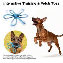 Handwoven Pet Chew Toy, Durable Knotted Rope For Dog Dental Care & Interactive Play - Multicolor - View 3