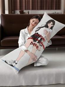 1pc Double-Sided Printed Rose & Heart Shape Customized Text/Photo Throw Pillow Cover, Soft Plush Fabric, Washable Zipper Design, Suitable For Valentine's Day, Anniversary, Wedding Gift (Inner Cushion Not Included), Romantic Personalized Pillow, Modern Style, No Power Required - LOVE - View 17