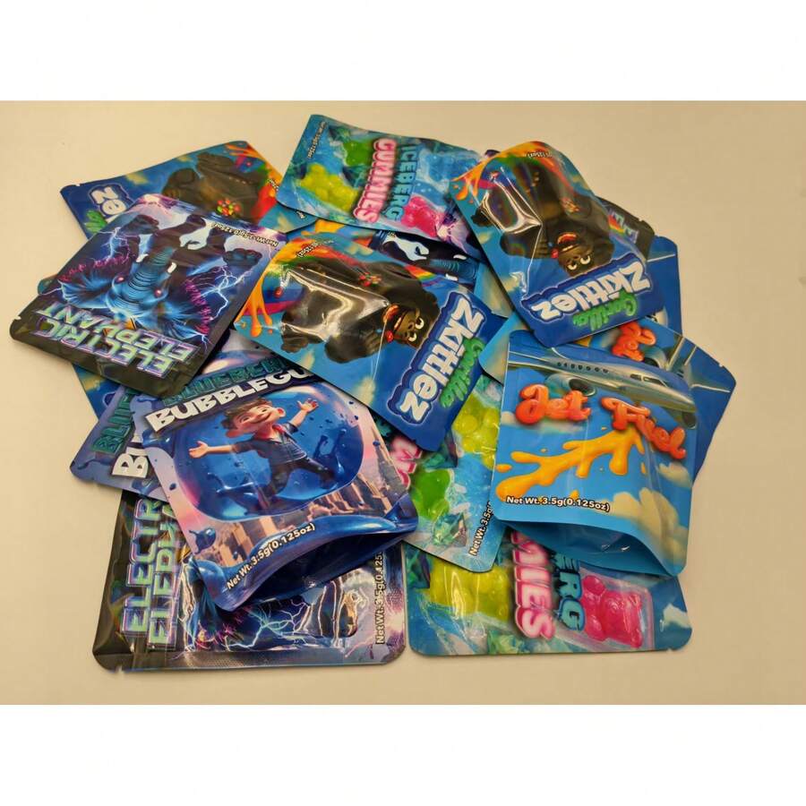 100pcs 3.5g Mylar Bags |     Exotic, Gift, Storage, Ziplock, Party Packs, Zipper, Resealable Bags |     Suitable For Christmas, Halloween, Event Party |     Style 96, Made Of Polypropylene - 50 cái - Xem 1