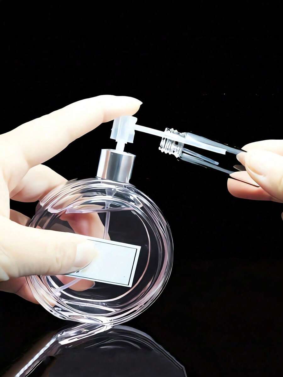 4 piezas Juego de bombas de recarga de perfume, bomba de recarga cosmética, herramientas de transferencia de botellas de spray rellenables para viajes, embudo/cuentagotas/cuentagotas de presión, adecuado para cosméticos líquidos, muestras de perfume, aceites esenciales, viajes y uso DIY - transparente - Ver 1