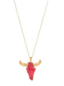 1pc Western Cowboy Style Creative Fashion Vintage Elegant Exquisite Resin Ox Head Titanium Steel Necklace, Suitable For Women, Sisters, Couples, Perfect Jewelry Gift For Valentine's Day, Daily Dates, Parties, Holidays, Gifting And Vacations - necklace - View 12