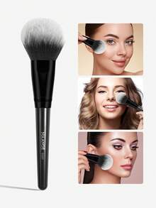 1 Set Extra Large Makeup Brush Set, Soft Fiber Material, Convenient To Carry, Travel Essential, Includes Foundation Brush, Concealer Brush, Blush Brush, Contour Brush, Bronzer Brush, Powder Brush And More Functions. - Black - View 2