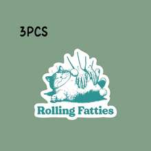 胖猫贴纸，趣味猫咪贴纸，猫咪表情包贴纸，爱猫人士礼物，疯狂贴纸，胖猫贴纸，可爱猫咪贴纸 - 做个好人乙烯基贴纸，同理心倡导者贴纸，亮面笔记本电脑贴纸，一次性使用，传递人道主义信息，适合贴在水瓶、办公室或日常佩戴，亲肤，易于粘贴，励志设计 - 光膜 - 查看 9