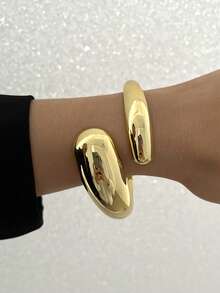 13/11/10/1 Piece Vintage Casual Fashion Coin-Inspired Women Metal & Resin Bracelet Set, Includes Teardrop, Floral, Hollow, Asymmetrical Geometric, Smooth And Wide Designs, Suitable For Casual, Party, Gathering, Holiday Wear And Gift - Gold - View 13