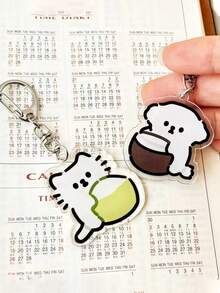 椰子、猫狗吊坠，亚克力猫狗钥匙扣，简约猫狗椰子吊坠，手机挂绳，小饰品，包包挂饰，腕带钥匙扣，车钥匙扣，钥匙链挂绳，钥匙扣收纳袋，钥匙扣配件，钥匙圈，情侣钥匙扣，送她的礼物，送女儿的礼物，生日礼物，送朋友的礼物，节日礼物，活动纪念品，派对小礼物 - 彩色 - 查看 4