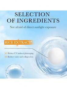 BIOAQUA Protector Solar De Pulpa De Arroz Fps 50 + Pa+++ Uva Uvb Bloqueo Uv Larga Duración Resistente Al Agua Resistente Al Sudor Nutritivo 4 En 1, 40g - Blanco - Ver 9