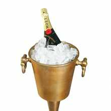 Rustic  Floor Standing Champagne Bucket Distressed Look Wine Cooler Ice Gift - Multicolor - View 6
