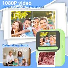 8X Magnification Instant Print Camera - 1080P HD Selfie Video & Built-In Flash, Portable Mini Photo Printer With 4-Color Print Paper Roll, 1300mAh Rechargeable Battery, Creative Fun Gift For Holidays, Christmas, Halloween, Birthday Parties, Back To School - Green - View 9