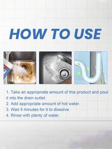 JAYSUING Limpiador de desagües - Limpia y desodoriza los desagües atascados de la cocina y el baño - En polvo - Ver 5