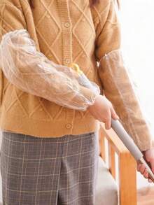 50/100/200pcs Disposable Plastic Sleeve Covers, Household Cleaning Protective Sleeves, Waterproof Dustproof Arm Sleeves, Housework Arm Protection Covers - Transparent - View 5