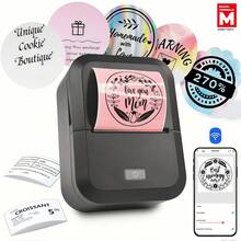 Marklife X2 便携式热敏标签打印机，兼容安卓/iOS/Windows系统 - 紧凑型标签打印机，配备单卷40x30mm标签纸，兼容智能手机和平板电脑，适用于小型企业打印产品、地址等标签。 - 黑色 - 查看 2