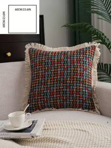 1 pieza Funda de almohada de jacquard floral, estilo vintage americano country para decoración de sala de estar y sofá, extraíble y lavable, adecuada para sala de estar, dormitorio, balcón, jardín, exterior, decoración de automóvil (selección de multicolor) - Multicolor - Ver 15