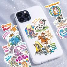 56 Stücke Humorvolle Tier Ausdruck Cartoon Aufkleber, für Gitarre, Skateboard, Stoßstange, Helm, Ski, Laptop, Handyhülle, Kühlschranktür, Gepäck, Motorrad Auto DIY Graffiti Aufkleber - Verschiedenfarbig - Übersicht 4