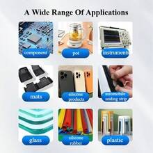 muliliours 小家电防水密封胶、硅橡胶玻璃粘合剂、金属粘合剂、耐高温密封胶 - 适用于DIY工艺品、鞋子和金属制品 - JS-03 - 查看 12