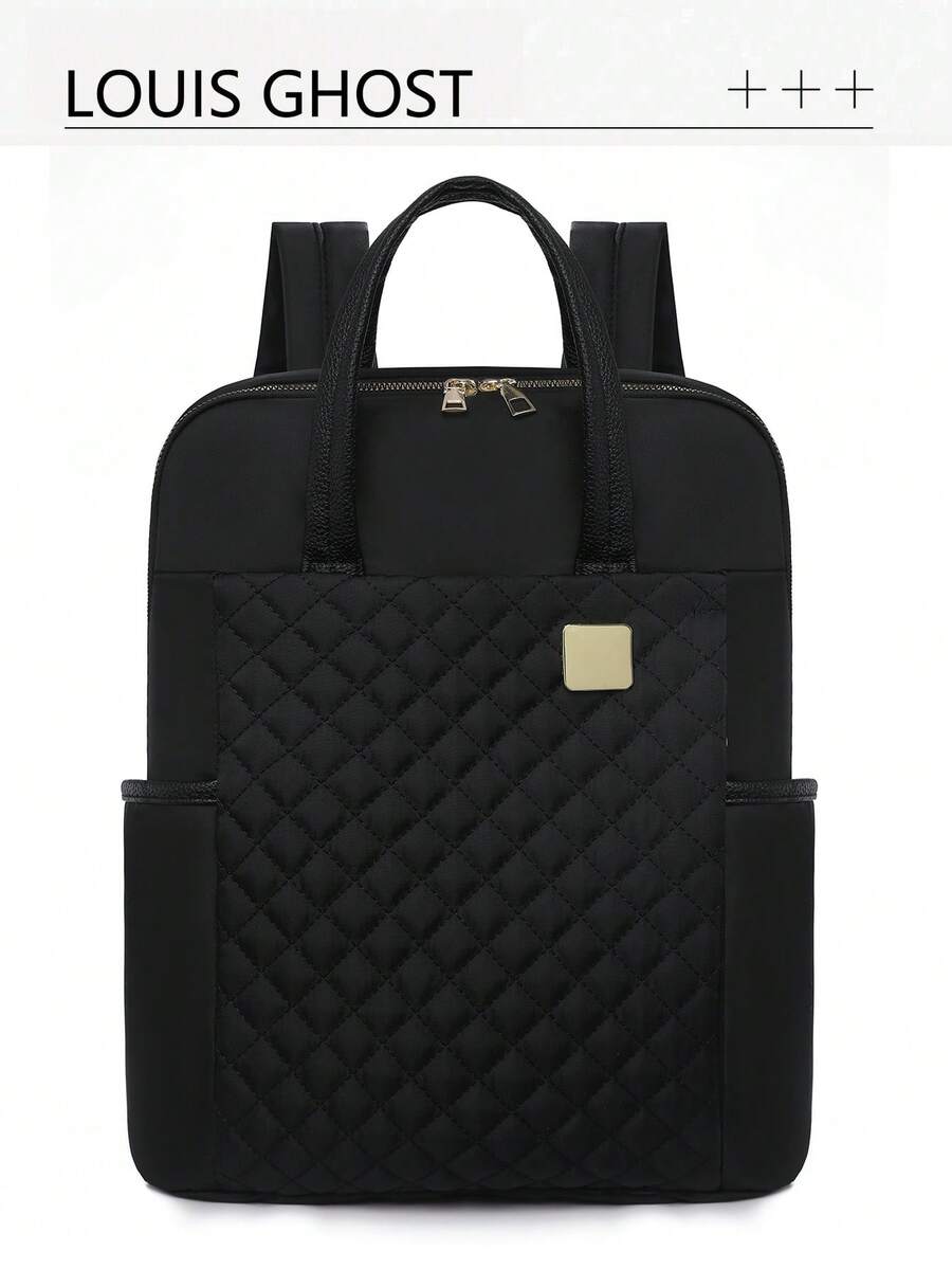 Women's Oxford Cloth Waterproof Laptop Backpack, Casual Outdoor Solid Color Travel Backpack, Suitable For Girls, Students, Office Workers, For Work, Commuting, School, Business, Travel