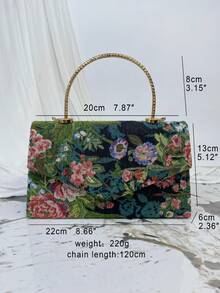 Spring/Summer New Embroidered Printed Evening Clutch Bag, Vintage Style, Chinese Style, Suitable For Cheongsam, Daily, Party, Birthday, Wedding, Lightweight Handbag, Versatile Retro Charm, Elegant Ladies Clutch - Green - View 16