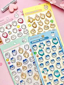 3D Embossed Cute Animal Stickers. The Appearance Is Simply Amazing! Soft And Adorable Cartoon Design, As Well As Delicate And Skin-Friendly Texture, Will Be Very Eye-Catching When Stuck On Backpacks Or Water Bottles. - Multicolor - View 3