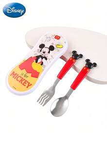 Monogram 1 Set 2pcs Disney Official Licensed Cars Red McQueen Cartoon Fork & Spoon Set, Teenager Tableware, Restaurant Food Gift, Racing Dream Lightning Speed, PP Material, Birthday Racing Party, Back To School, Birthday Christmas - Red - View 4