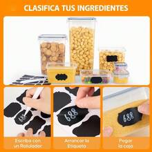 Recipientes Herméticos Almacenamiento Cocina Contenedor 42pz - Blanco - Ver 5