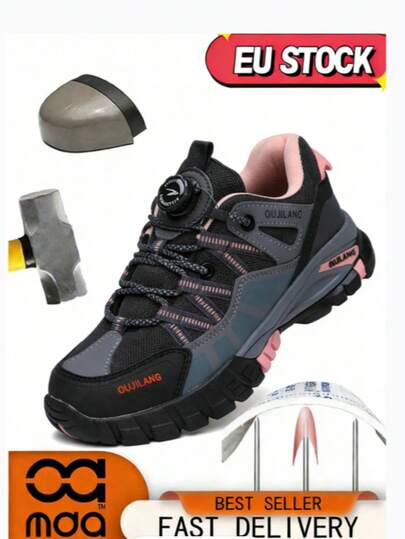 Unisex Steel Toe Safety Shoes, Low-Top Hiking Shoes, Puncture Resistant Outdoor Protective Work Shoes Suitable For Daily Work, Outdoor, Hiking, Industrial And Construction, All Season