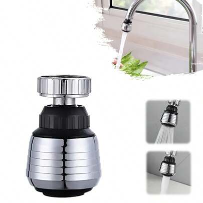 1pc Water-Saving Dual-Spray Adjustable Anti-Splash Faucet Aerator, Suitable For Kitchen Sink, Made Of Plastic, With Long-Lasting Anti-Splash And Water-Saving Design, Compact Spout,