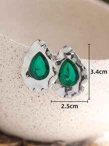 1 Pair Fashionable Sexy Goddess Earrings, Green Teardrop Earrings Suitable For Women To Wear On Outings, Festivals, St. Patrick's Day - Earrings - View 5