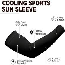 Mangas Uv Protección Para Brazo Seda Hielo Resistente Elástico - Negro - Ver 12