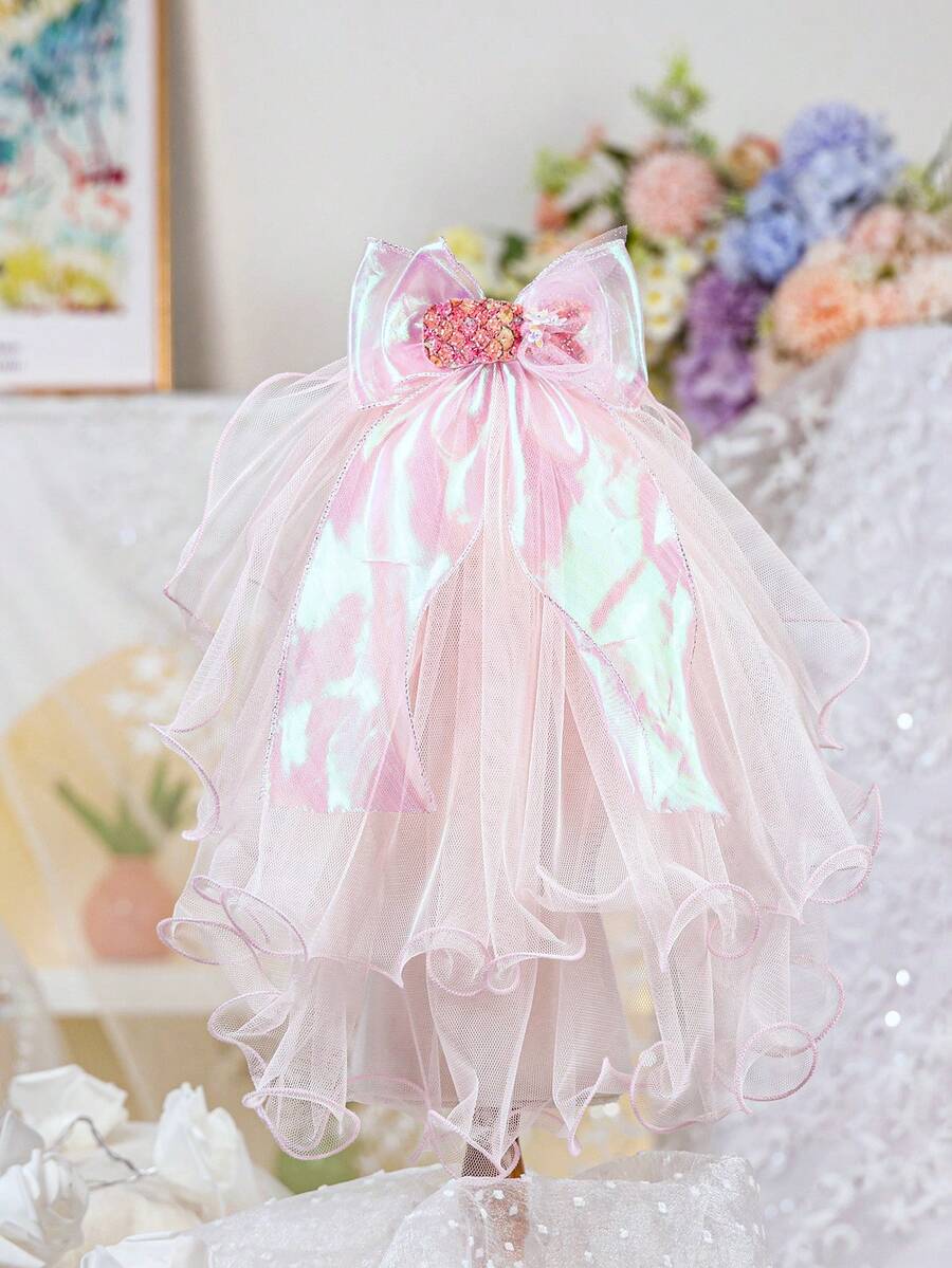 PETCIRCLE 1pc Cute Pet Puppy/Kitten Accessories, Mermaid Style Headscarf - Pink - Multicolor - View 1