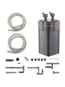 Aquarium Filter 660GPH  5-Stage Canister Filter 235 Gallon  Ultra-Quiet Internal Aquarium Filter With UV Protection  Submersible Power Filter With Multiple Function For Fish Tanks  25W - 黑色 - 查看 8