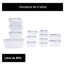 Set 13 Tuppers Recipientes Para Comida Aptos Para Microondas Transparente - Negro - Ver 6