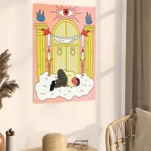 Framed 2D Flat, 1pc Rectangle Canvas Painting With Wooden Frame, Surrealist Style 2D Flat Pattern Of A Door, 34 Aspect Ratio For Home Dining Room Café Bar Hotel Bookstore School Venue Decoration, 2D Flat, Cafe Decoration, Bar Wall Art, Minimalist Painting - Đã đóng khung - Xem 5