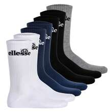 Chaussettes de sport unisexes Ellesse, 7 paires – Chaussettes de sport Trego, mi-mollet, tennis, bords-côtes, logo - Multicolore - Voir 1