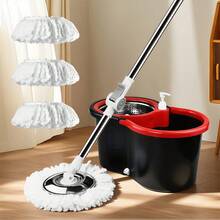 Mop Bucket Set 360° Dual-Motion Spin Mop System 3 Split-Yarn Mop Heads Self Cleaning Bucket - A - 查看 15