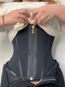 1pc Waist Trainer Belt With Zipper Girdle High Compression Body Shaper Waistband For Women Underbust Corset Latex Waist Cincher - 彩色 - 查看 28
