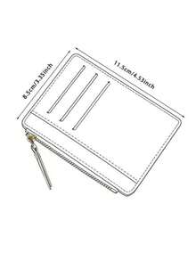 New Mini Zipper Women Coin Purse, Small Wallet With Multi-Card Slots, Key Chain Card Holder - Black - View 6